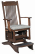 Amish Mission Craftsman Solid Wood Glider Chair Upholstered Locking