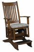 Amish Mission Craftsman Solid Wood Glider Chair Upholstered Locking