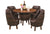 Amish 5-pc Rustic Whiskey Barrel Solid Wood Dining Room Furniture Set