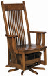 Amish Mission Arts and Crafts Solid Wood Swivel Glider Chair