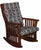 Amish Solid Wood Slatted Upholstered Rocking Chair Sebana