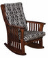 Amish Solid Wood Slatted Upholstered Rocking Chair Sebana