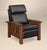 Amish Mission Arts & Crafts Recliner Chair Solid Wood Upholstered