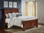 Amish Rustic Solid Wood Panel Bed Metal Accents